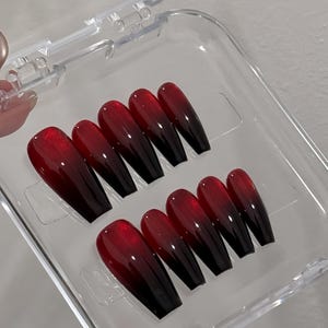 ombre cat eye nails/ custom press on nails/ hand made Press on Nails/Faux Acrylic Nails/ Gel Nails/Press on Nails