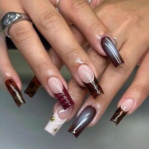 3d multi color freestyle nail/ custom press on nails/ hand made Press on Nails/Faux Acrylic Nails/ Gel Nails/Press on Nails