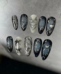 Y2K Black Chrome Press On Nails: Handmade Faux Acrylic Gel Nails product logo