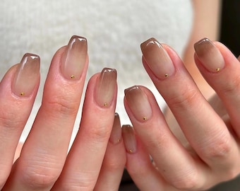 Ombre Press On Nails: Handmade Faux Acrylic Gel Nails