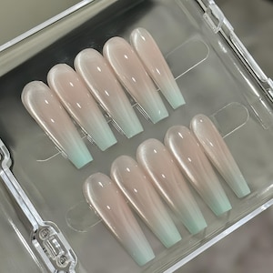 ombre cat eye nails/ custom press on nails/ hand made Press on Nails/Faux Acrylic Nails/ Gel Nails/Press on Nails