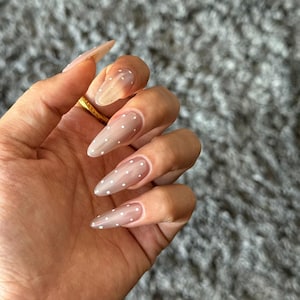Polka Dot Chrome Press On Nails: Hand Painted Y2K Style