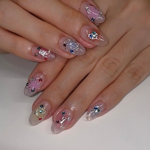 Ombre Chrome Press On Nails: Handmade Faux Acrylic Gel Nails