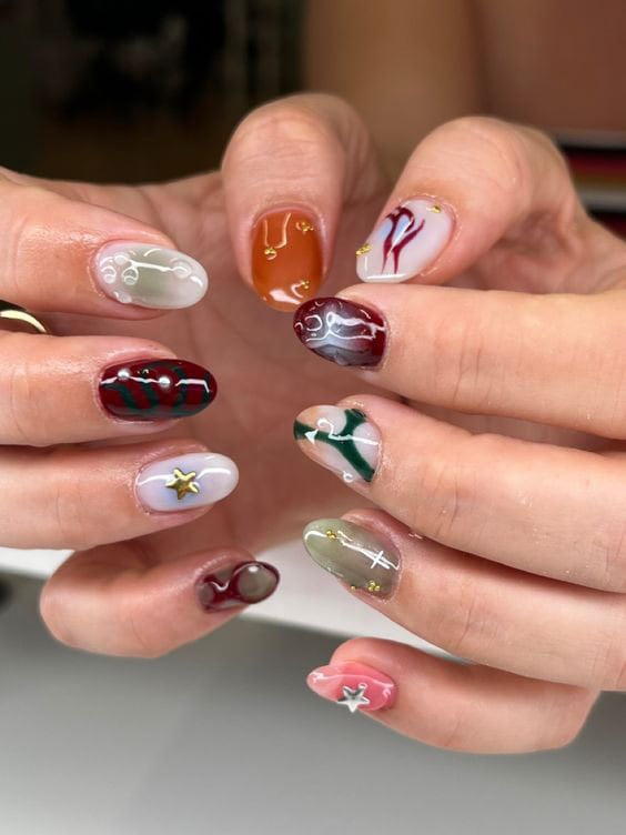 Colorful Graffiti Hand-painted Press on Nails: Custom Faux Acrylic