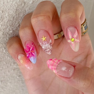 summer 3d ocean nails/ custom press on nails/ hand made Press on Nails/Faux Acrylic Nails/ Gel Nails/Press on Nails
