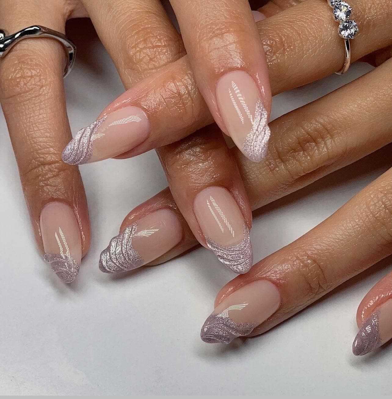 Purple Glitter French Tip Magic in 2025