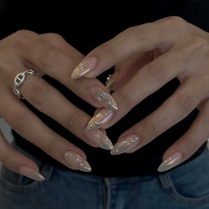 ombre chrome nails/ custom press on nails/ hand made Press on Nails/Faux Acrylic Nails/ Gel Nails/Press on Nails