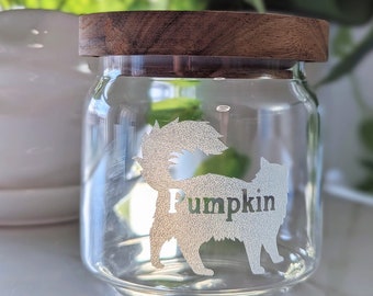 Personalized KittenTreat Jar, Airtight Cat Food Jar, Cat Mom Gif,t Paw Print, Engraved Pet Food Custom Farmhouse Kitchen Decor Cat Container
