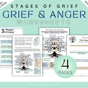 Stages of Grief Anger Worksheets Grief Therapy Workbook Worksheets