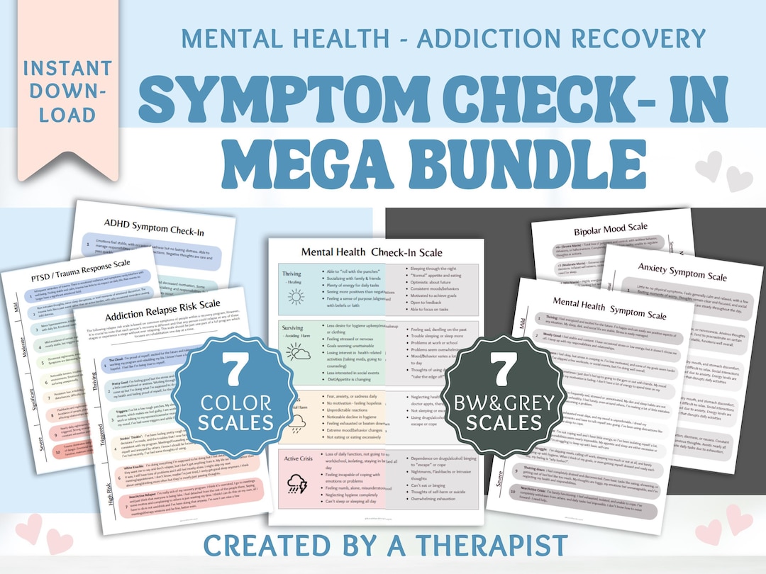 Check In Assessment Mental Health Check-in Bundle | Therapist Client Assessments (digital ...