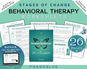 Stages of Change Worksheet, Addiction Recovery (Digital Download)