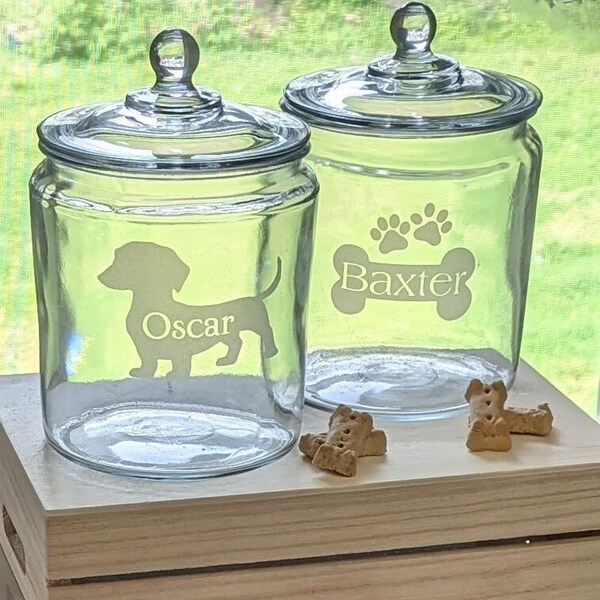 Personalized Dachshund Dog Treat Jar Glass Weiner Dog Jar Good Dog Gift Dachshund Lover Gift Glass Treat Jar Weiner Dog Mom Dachshund Gift