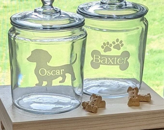 Personalized Dachshund Dog Treat Jar Glass Weiner Dog Jar Good Dog Gift Dachshund Lover Gift Glass Treat Jar Weiner Dog Mom Dachshund Gift