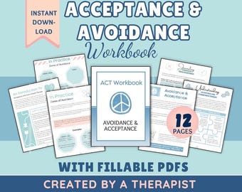 Acceptance Worksheet ACT Worksheet Printable Acceptance and Commitment Therapy Worksheet ACT Printable Journaling ACT Metaphor Flashcard act