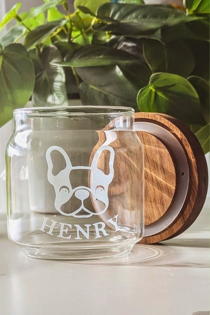 Frenchie Good Girl Treats Glass Dog Treat Jar