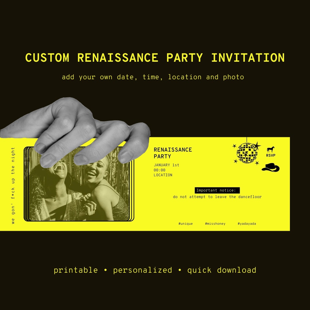 Beyonce Renaissance Printable Personalized Party Invitation - Etsy
