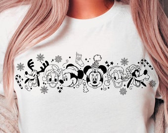 Christmas Mouse and Friends Svg, Merry Christmas Png, Christmas Mouse Png, Christmas Squad Png, Cartoon Movie Png, Christmas Svg
