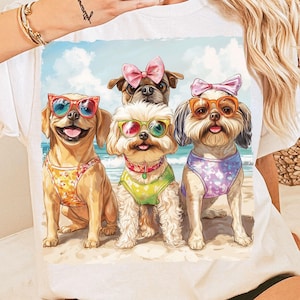 Summer Dogs Png, Summer Vibes Png, Cute Trendy Design for Graphic Tee Shirts, Cute Dogs Png, Holiday Pets Sublimation Design, Summer Png
