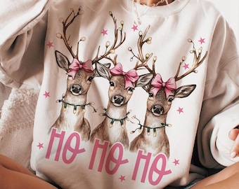 Ho Ho Ho Deer Png, Deer, Christmas Deer, Reindeer, Merry Christmas Png, Deer Png, Christmas, Sublimation Design,Digital Download