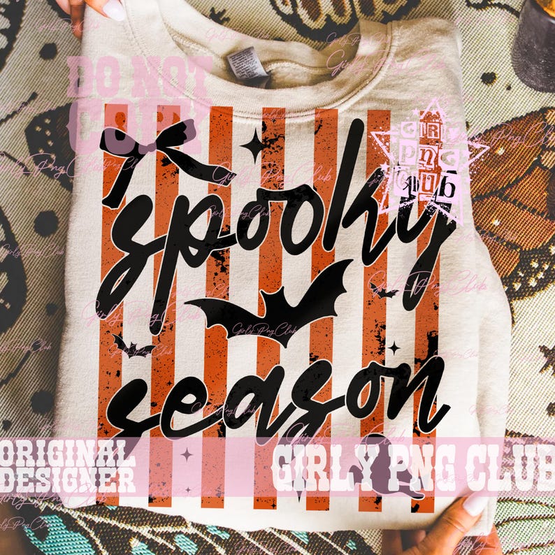 Striped spooky season bat ghost Png, ghost shirt Png, funny halloween Png, Viral Png, bat tee Png, Trendy Spooky Vibes, horror tee image 7