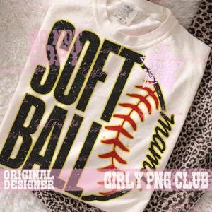 Retro softball Mama PNG : Sports Sublimation for mom tee (téléchargement numérique)