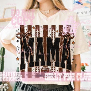Striped Football Mama PNG: Fall Sports Sublimation for Cheer mom tee (Digital Download) image 5
