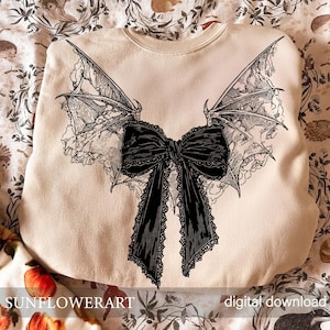 Halloween Bat Gothic Coquette bow png, retro halloween png, trending png, Gothic png, black bow png, soft girl png, Gothic png, Bat png
