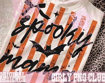 Striped Spooky mama PNG Funny Halloween Mom Png,Halloween tee for mother, Scary Halloween for mommy (Digital Download)