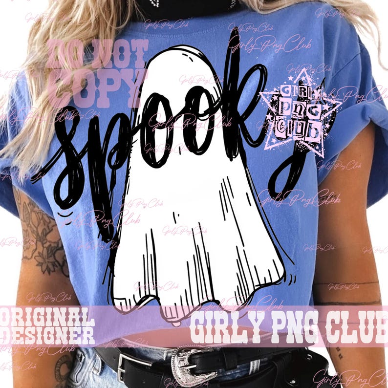 Fantasma preppy espeluznante de Halloween PNG, camiseta de fantasma PNG, PNG viral, fantasma femenino preppy PNG, Halloween divertido (descarga digital) imagen 8