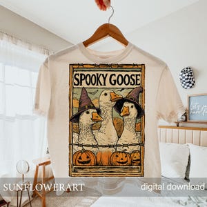 Spooky goose png, Halloween Silly Goose Clipart, Halloween Goose Sublimation Design, Funny goose Halloween png, toddler png, boo sheet png