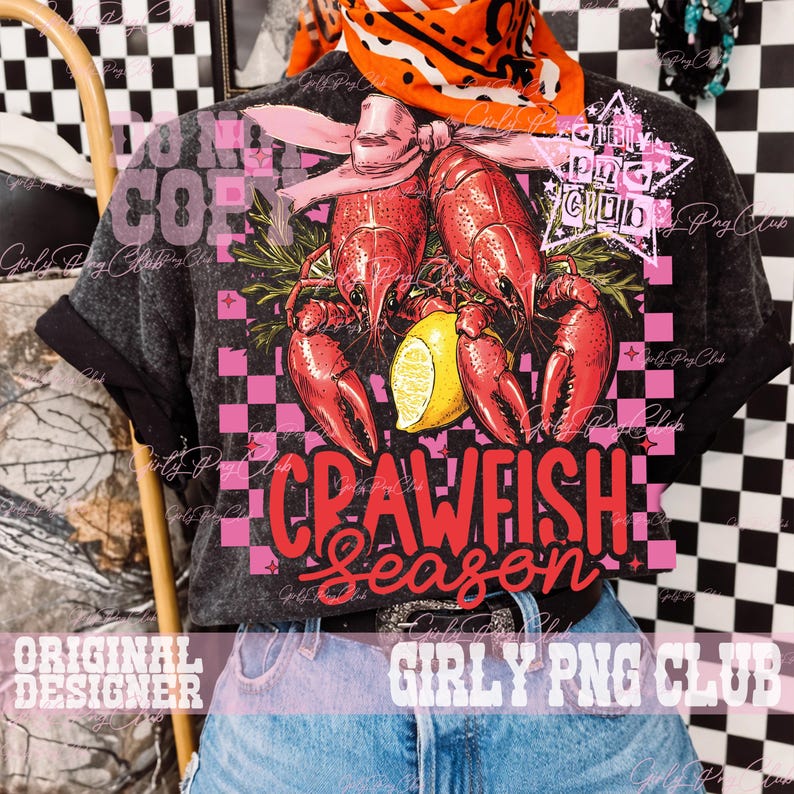 Crawfish Season Preppy PNG, Crawfish Png, Crawfish Preppy png, Preppy png, Crawfish Sublimation design, Crawfish png files image 1