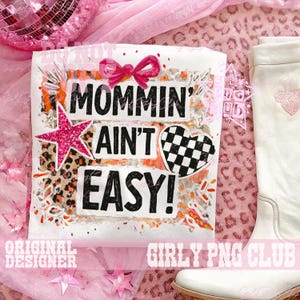 Mamma är inte lätt PNG, Trendig mamma PNG, Kristen mamma PNG, Preppy mammadesign PNG, Moderskapssublimeringsdesign | Collage PNG bild 3