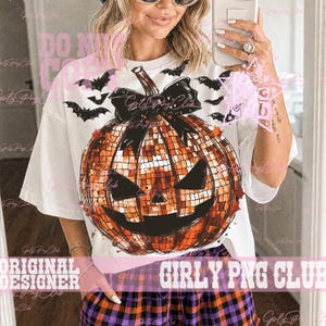 Disco pumpkin png, Fall Png, Trendy fall design, Fall design,Coquette,Aesthetic png,Autumn Sublimation,Pumpkin png