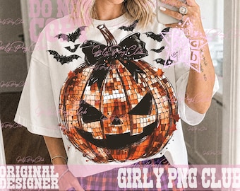 Disco pumpkin png, Fall Png, Trendy fall design, Fall design,Coquette,Aesthetic png,Autumn Sublimation,Pumpkin png