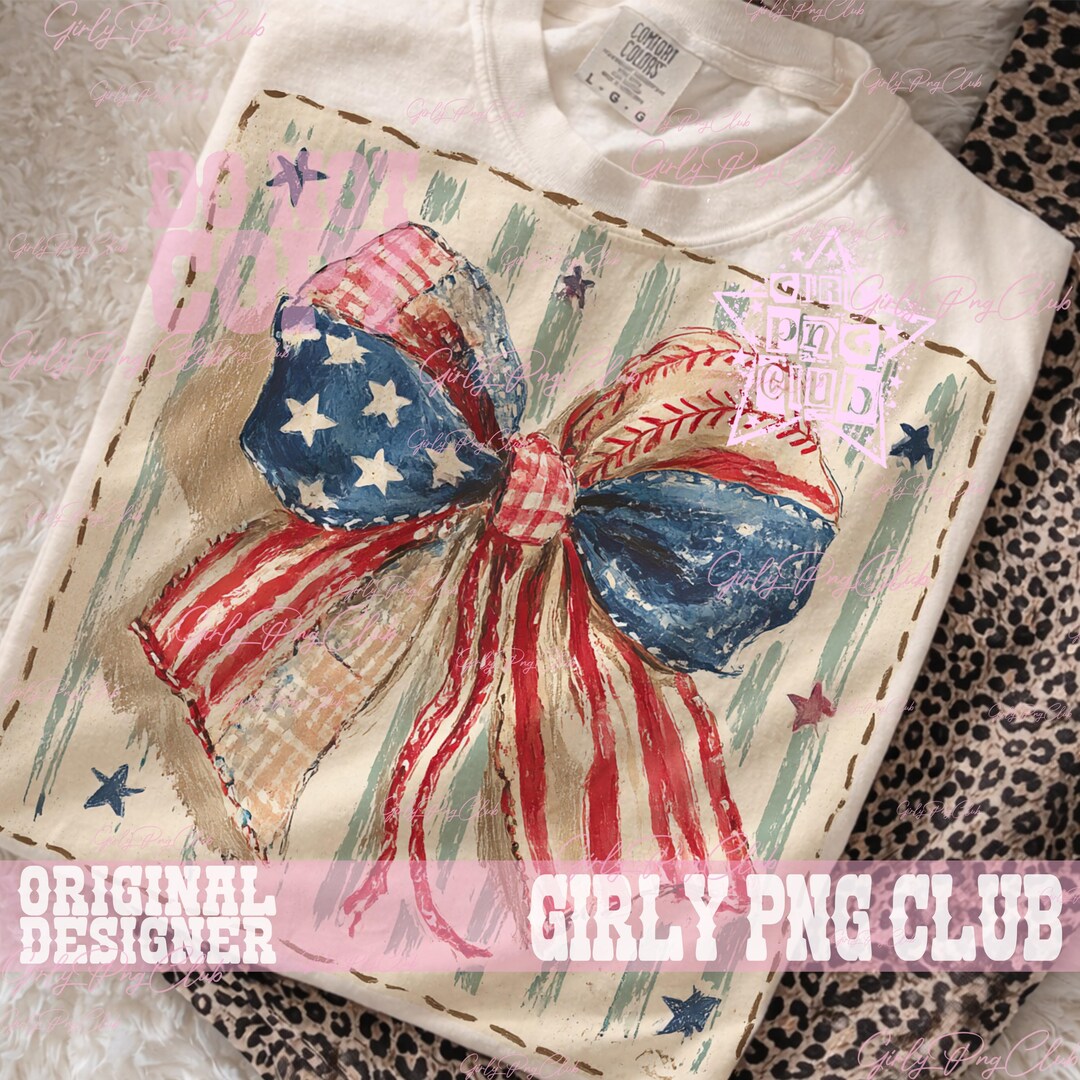 Coquette 4th of July Bow, American Flag PNG, 4th of July Sublimation ...