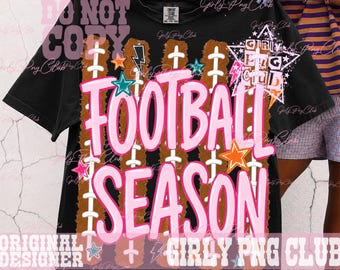 Saison de football à rayures PNG : sublimation d'étoiles colorées pour le t-shirt du jour du match, maillot de football girly amusant (téléchargement numérique)