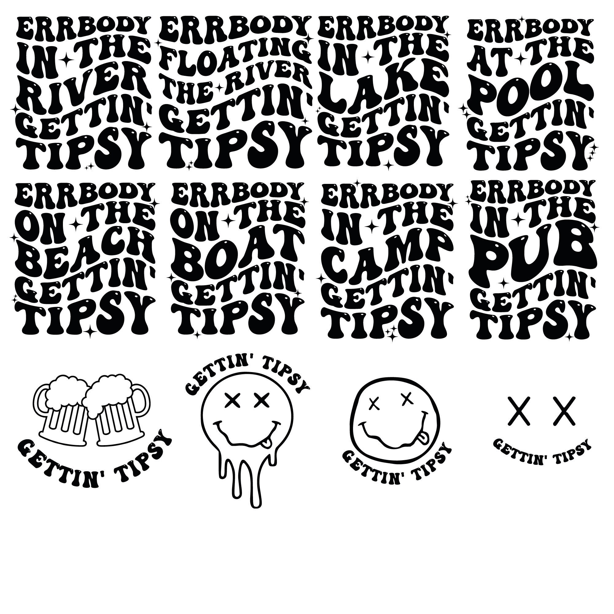 Errbody Getting Tipsy Svg Png Bundle, Adult Humor Svg, Funny Quote Svg, Summer Svg, Beach Png, Camper Life Svg, Summer T-Shirt Svg