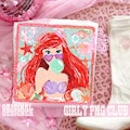 Preppy Mermaid summer png, popular girly vacation tee idea, blowing bubble toddler ariel kids  (digital download) product logo