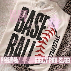Baseball Mama PNG : t-shirt sport sublimation pour maman (téléchargement numérique)