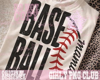 Mamá Béisbol PNG: Sublimación deportiva para camisetas de mamá (Descarga digital)