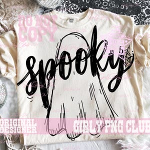 Fantasma preppy espeluznante de Halloween PNG, camiseta de fantasma PNG, PNG viral, fantasma femenino preppy PNG, Halloween divertido (descarga digital) imagen 7