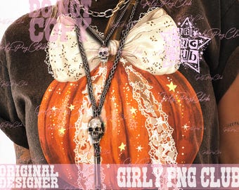 Pumpkin Coquette bow PNG Retro Halloween Gothic Png Retro Fall Png Spooky Season Png Halloween Sublimation Coquette Trendy Fall Png ORIGINAL