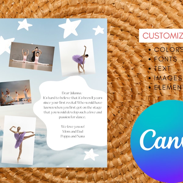 Dance Recital Ad, Recital Program Ad, Photo Dance Ad, Recital Book Ad, Annual Dance Recital, Dance Ad Template, Personalize, Canva Template