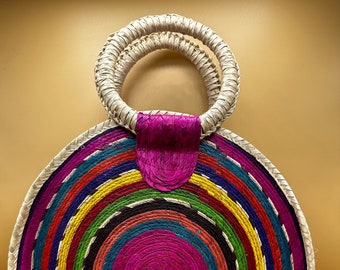 Handmade Round Handbag Made with Palm Leaf