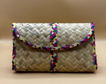 Beautiful handmade palm leaf clutch