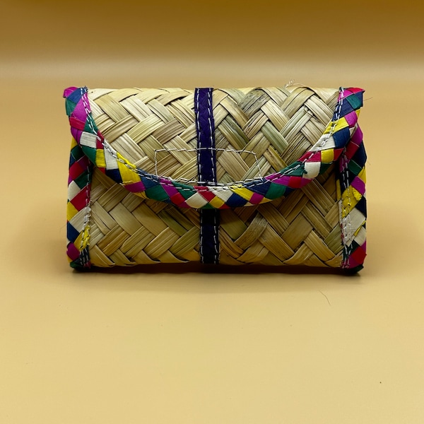 Mini palm leaf handmade coin purse