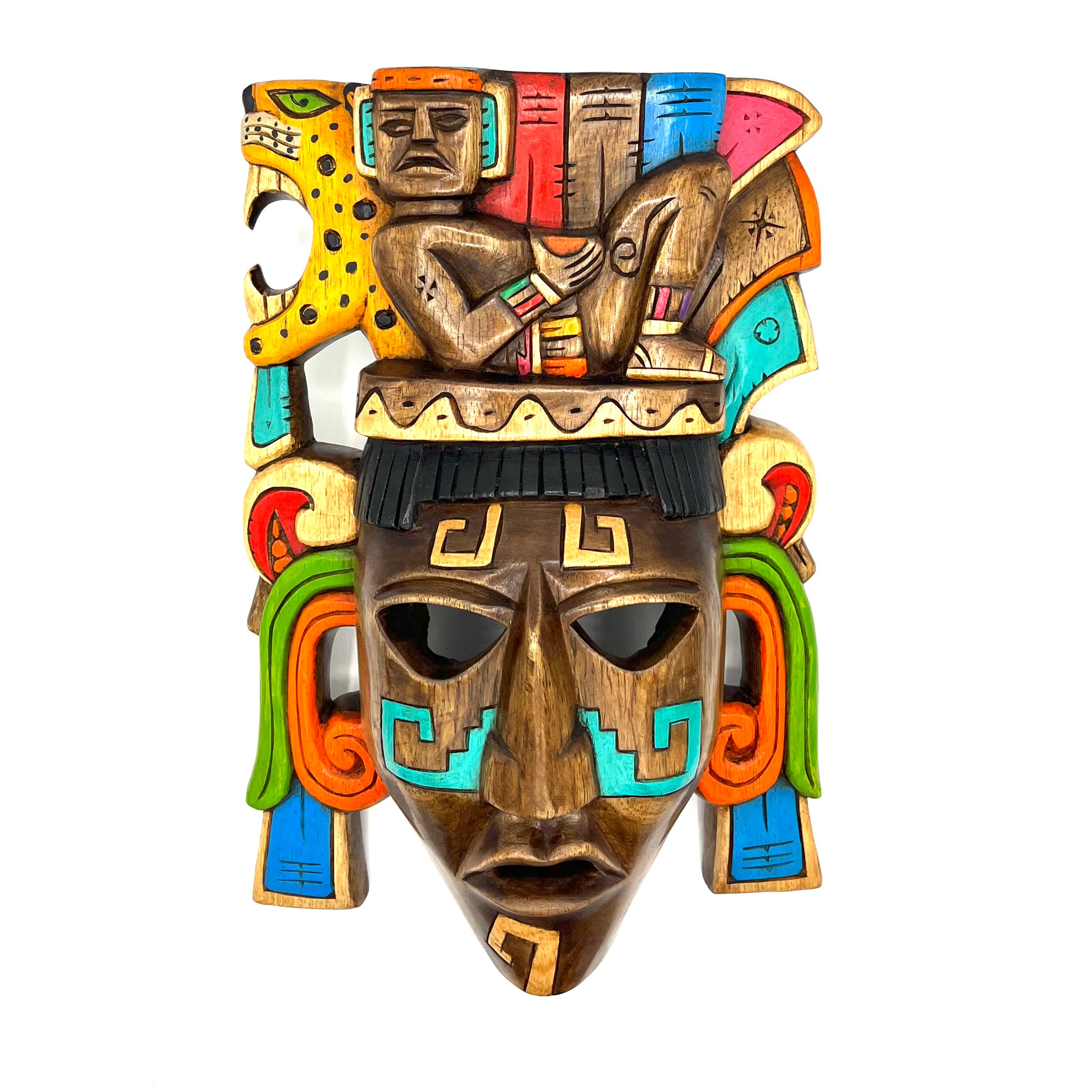 Prehispanic Wooden Mask: Chac Mool