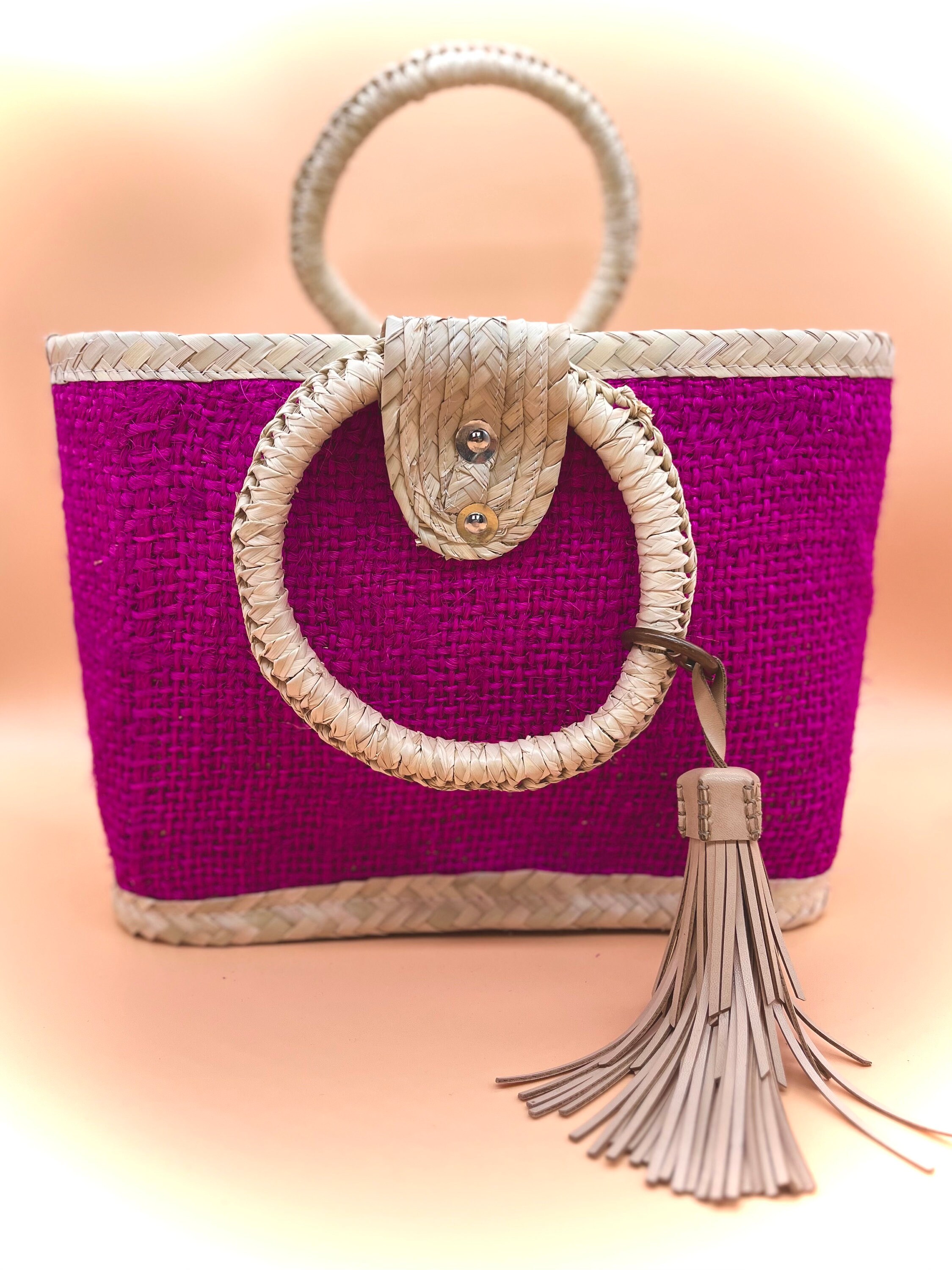 Mexico Rope Handle Bag Handwoven Mexican Tote Hand Bag - Made With Palm Leaf and Jute - Etsy