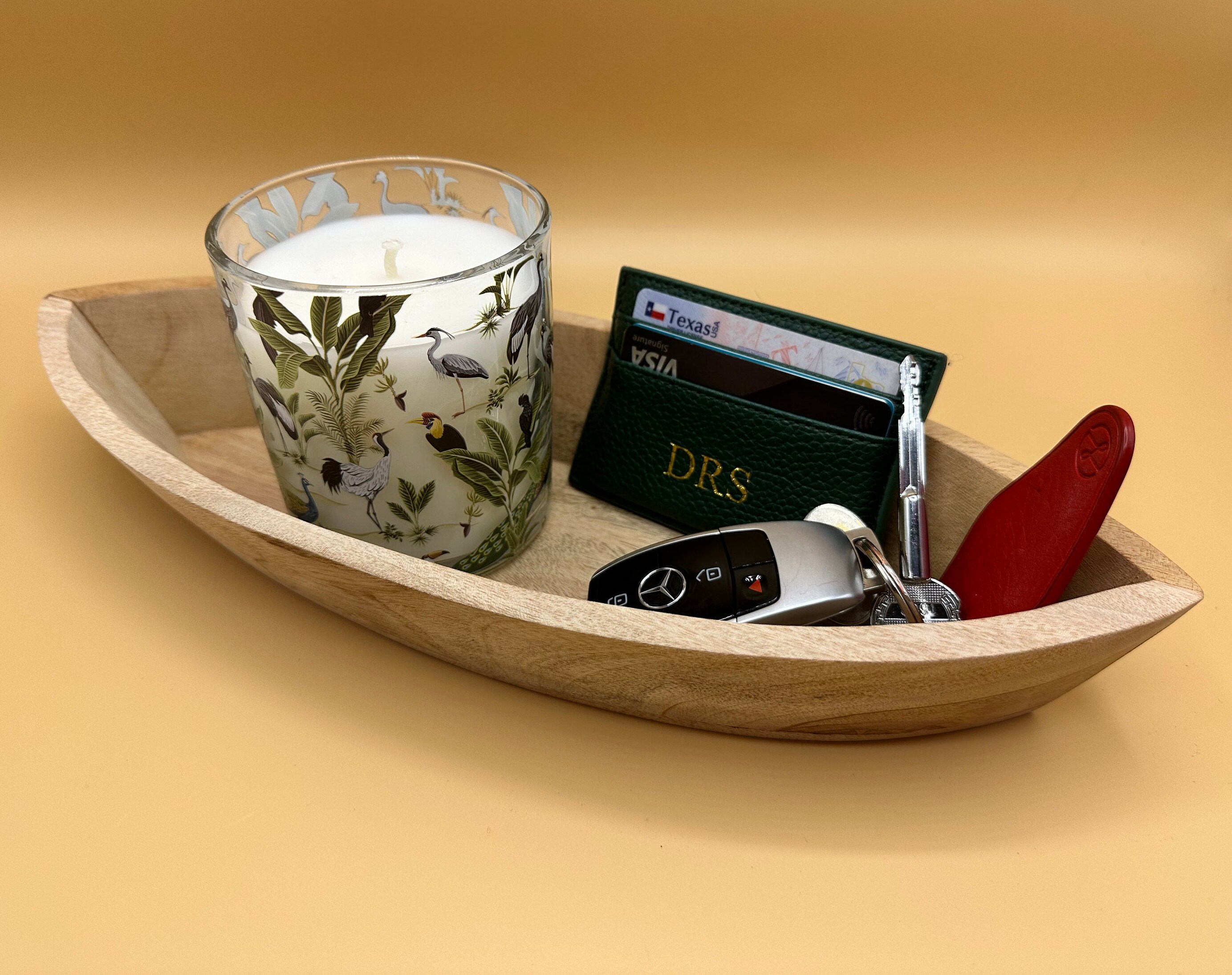 Multipurpose Tropical Wooden Boat Shaped Tray Etsy