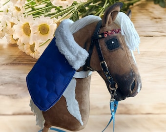 Set (quilted rug with fur + reins) for hobby horse A4 or A3